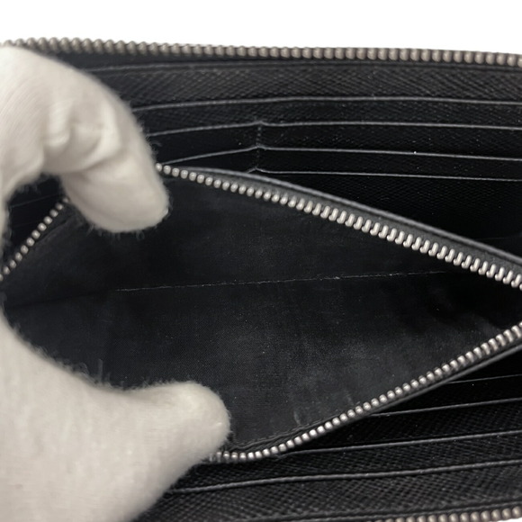 PRADA Saffiano long wallet black leather - Picture 7 of 9